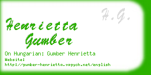 henrietta gumber business card